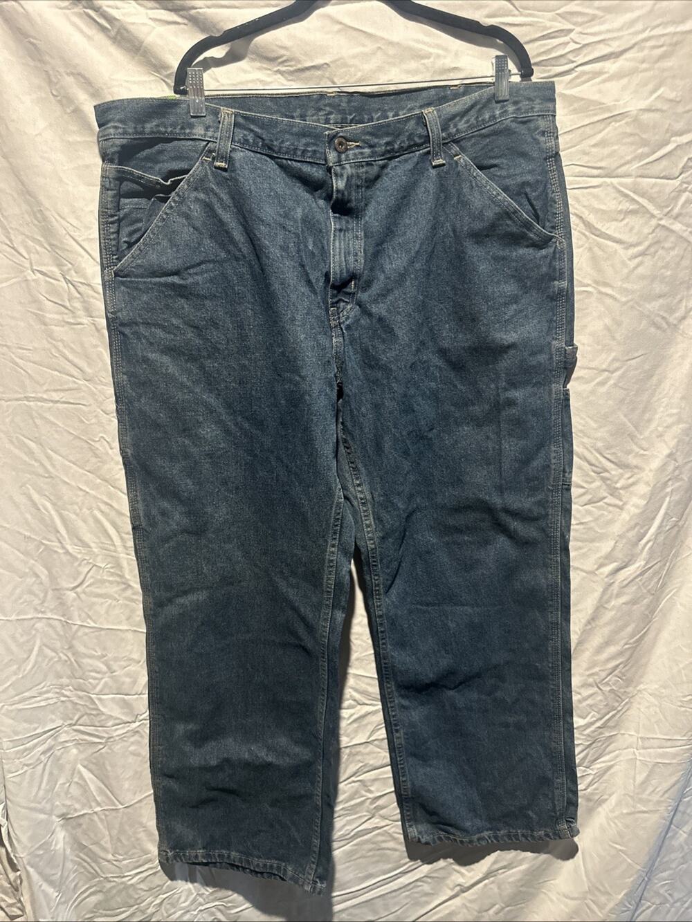 Vintage Faded Glory FG Carp Mens Blue Denim Straight Leg Jeans 42x30